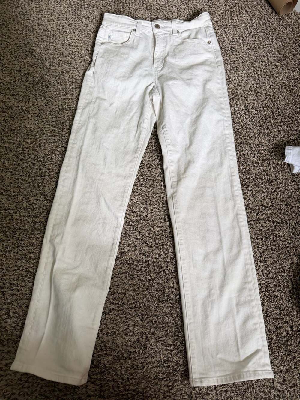 AG Adriano Goldschmied Alexxis Straight High-Rise Vintage Fit White Jeans